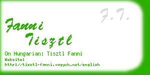 fanni tisztl business card